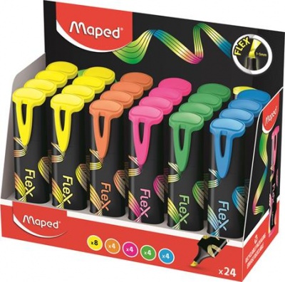 Szövegkiemelő display, 1-5 mm, MAPED "Fluo Peps Flex", vegyes színek